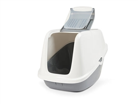 SAVIC KATTENBAK NESTOR GIANT WIT / LICHTGRIJS 75,5X56X55,5 CM