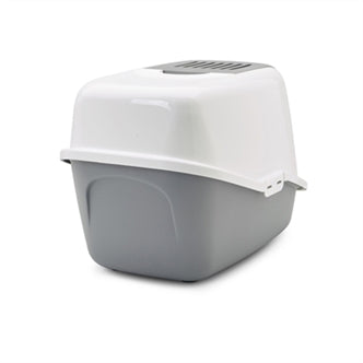 SAVIC KATTENBAK NESTOR GRIJS / WIT 56X39X38,5 CM