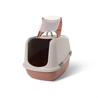 SAVIC KATTENBAK NESTOR JUMBO CHAMPAGNE ROZE / TERRACOTTA 66,5X48,5X46,5 CM