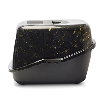 SAVIC KATTENBAK NESTOR MARBLE ZWART / GOUD 56X39X38,5 CM