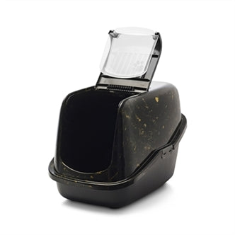 SAVIC KATTENBAK NESTOR MARBLE ZWART / GOUD 56X39X38,5 CM