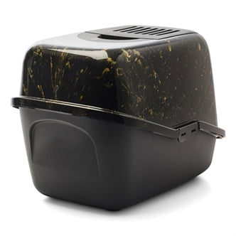 SAVIC KATTENBAK NESTOR MARBLE ZWART / GOUD 56X39X38,5 CM