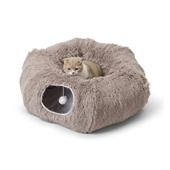 SAVIC SNUGGLE TUNNEL / KATTENMAND WARM GRIJS 85X85X26,5 CM