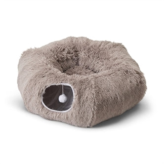 SAVIC SNUGGLE TUNNEL / KATTENMAND WARM GRIJS 85X85X26,5 CM