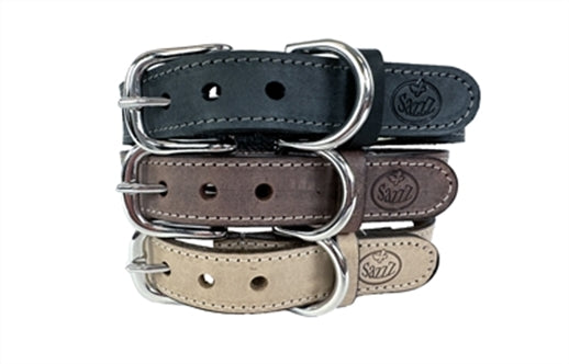 SAZZZ HALSBAND HOND NOMAD VINTAGE LEER ANTRACIET 32-39X2 CM OP=OP