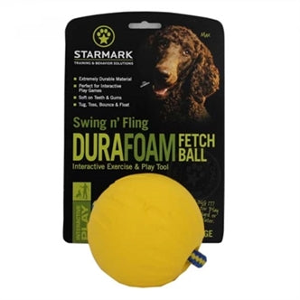 STARMARK SWING 'N FLING DURAFOAM FETCH BAL AAN KOORD LARGE 9 CM