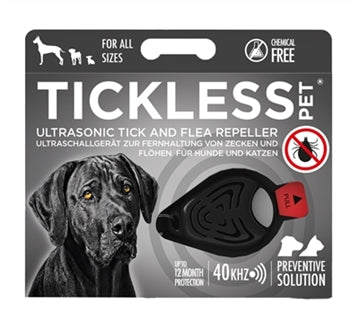 TICKLESS TEEK EN VLO AFWEER VOOR HOND EN KAT ZWART