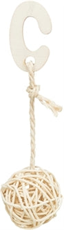 TRIXIE 3 ROTAN BALLEN MET BEL AAN TOUW NATUREL 24 CM