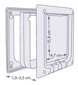 TRIXIE 4-WEG KATTENLUIK ELEKTROMAGNETISCH WIT 21 X 24 CM