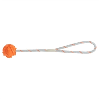 TRIXIE BAL AAN TOUW NATUURRUBBER DRIJVEND ORANJE 4,5 CM / 35 CM