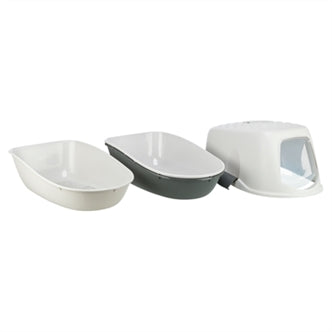 TRIXIE BERTO KATTENBAK OVERDEKT MET ZEEF SCHEIDINGSSYSTEEM GRIJS 59X39X42 CM