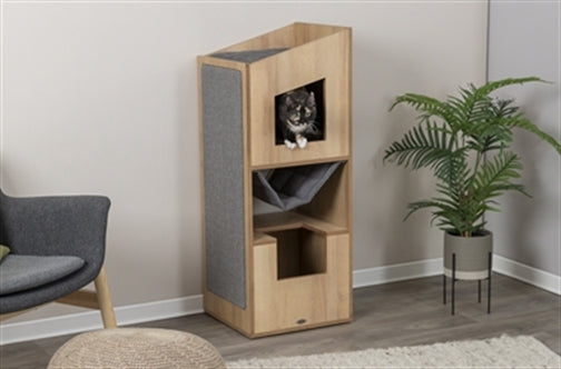 TRIXIE CITYSTYLE CAT TOWER BRUIN / GRIJS 105 CM
