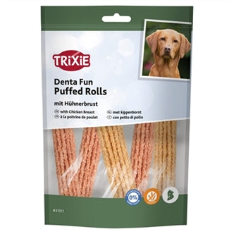 TRIXIE DENTA FUN PUFFED ROLLS MET KIPPENBORST 100 GR