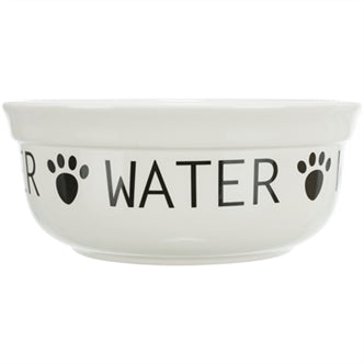 TRIXIE DRINKBAK HOND WATER KERAMIEK WIT / ZWART 600 ML 15 CM