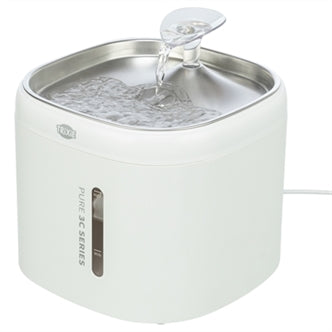TRIXIE DRINKFONTEIN AQUA PURE KUNSTSTOF / RVS WIT 18X18X14,5 CM