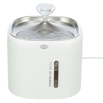 TRIXIE DRINKFONTEIN AQUA PURE KUNSTSTOF / RVS WIT 18X18X14,5 CM