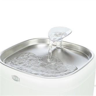 TRIXIE DRINKFONTEIN AQUA PURE KUNSTSTOF / RVS WIT 18X18X14,5 CM