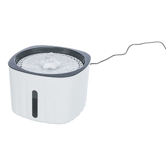 TRIXIE DRINKFONTEIN FLOWER KUNSTSTOF WIT / GRIJS 18,5X18,5X13 CM 2 LTR
