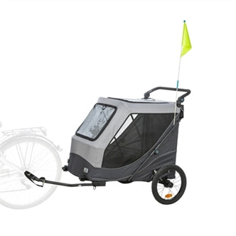 TRIXIE FIETSKAR OPVOUWBAAR SNELVOUW FUNCTIE TOT 45KG GRIJS XL 87,5X93/150X97 CM