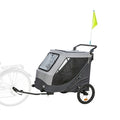 TRIXIE FIETSKAR OPVOUWBAAR SNELVOUW FUNCTIE TOT 45KG GRIJS XL 87,5X93/150X97 CM