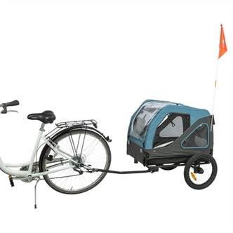 TRIXIE FIETSKAR TOT 35 KG BLAUW / GRIJS M 81X102/145X102 CM