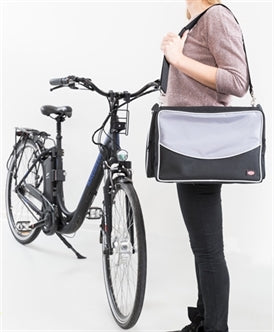 TRIXIE FIETSMAND VOOR AAN STUUR NYLON ZWART / GRIJS 41X26X26 CM