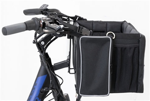 TRIXIE FIETSMAND VOOR AAN STUUR NYLON ZWART / GRIJS 41X26X26 CM