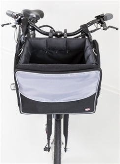 TRIXIE FIETSMAND VOOR AAN STUUR NYLON ZWART / GRIJS 41X26X26 CM