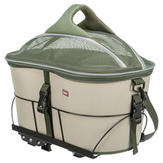 TRIXIE FIETSMAND VOOR BAGAGEDRAGER POLYESTER OLIJFGROEN / BEIGE 46X33X40 CM