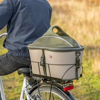 TRIXIE FIETSMAND VOOR BAGAGEDRAGER POLYESTER OLIJFGROEN / BEIGE 46X33X40 CM