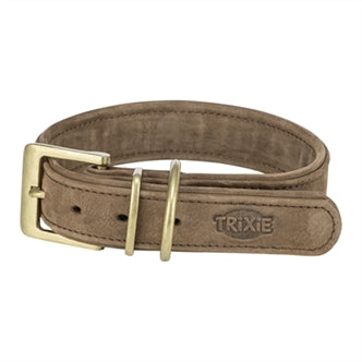 TRIXIE HALSBAND HOND PURE LEER BRUIN M 36-43X3 CM