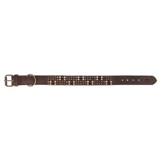 TRIXIE HALSBAND HOND RIVET RUSTIC VETLEER DONKERBRUIN XL 55-65 CMX4 CM