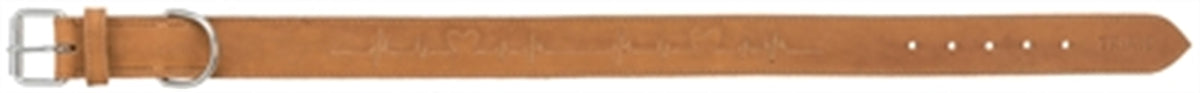 TRIXIE HALSBAND HOND RUSTIC VETLEER HEARTBEAT BRUIN 38-47X4 CM