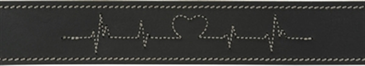 TRIXIE HALSBAND HOND RUSTIC VETLEER HEARTBEAT ZWART 38-47X4 CM