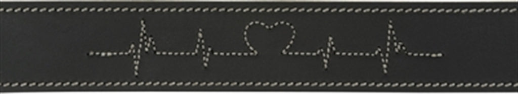 TRIXIE HALSBAND HOND RUSTIC VETLEER HEARTBEAT ZWART 55-65X4 CM