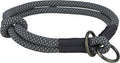TRIXIE HALSBAND HOND SOFT HALF-SLIP ZWART / GRIJS 40X1 CM