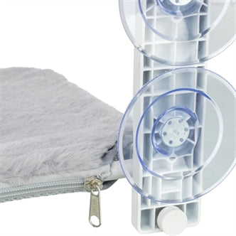 TRIXIE HANGMAT VOOR AAN RAAM OPVOUWBAAR PLUCHE / MESH WIT / GRIJS 58X34 CM