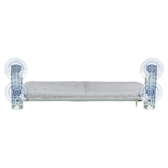 TRIXIE HANGMAT VOOR AAN RAAM OPVOUWBAAR PLUCHE / MESH WIT / GRIJS 58X34 CM