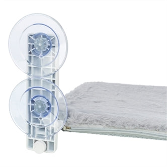 TRIXIE HANGMAT VOOR AAN RAAM OPVOUWBAAR PLUCHE / MESH WIT / GRIJS 58X34 CM