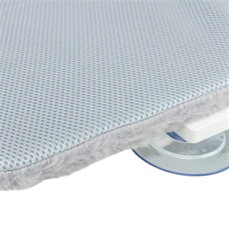 TRIXIE HANGMAT VOOR AAN RAAM OPVOUWBAAR PLUCHE / MESH WIT / GRIJS 58X34 CM