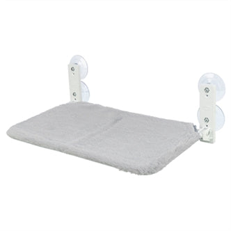 TRIXIE HANGMAT VOOR AAN RAAM OPVOUWBAAR PLUCHE / MESH WIT / GRIJS 58X34 CM