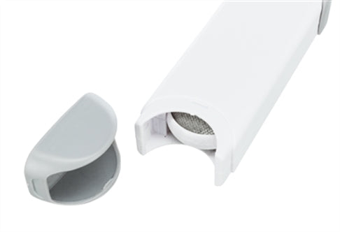 TRIXIE HARENPLUIZENBORSTEL MET REINIGINGSSTATION WIT / GRIJS 33 CM
