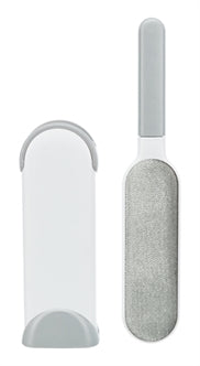 TRIXIE HARENPLUIZENBORSTEL MET REINIGINGSSTATION WIT / GRIJS 33 CM