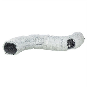 TRIXIE HARVEY PLUCHE SPEELTUNNEL / DONUT WIT / GRIJS 160X25 CM