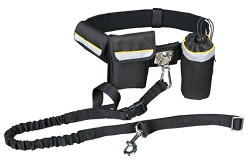 TRIXIE HEUPRIEM MET JOGGINGLIJN ZWART RIEM 60-120 CM LIJN 100-135 CM