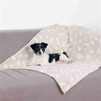 TRIXIE HONDENDEKEN KENNY FLEECE BOT / POOTJES BEIGE 75X50 CM