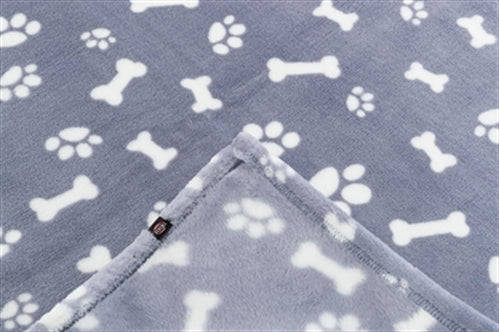 TRIXIE HONDENDEKEN KENNY FLEECE BOT / POOTJES BLAUW 75X50 CM