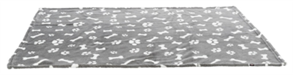 TRIXIE HONDENDEKEN KENNY FLEECE BOT / POOTJES GRIJS 100X75 CM