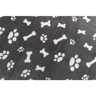 TRIXIE HONDENDEKEN KENNY FLEECE BOT / POOTJES GRIJS 100X75 CM