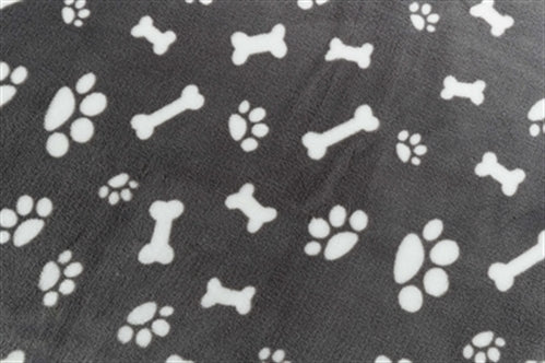 TRIXIE HONDENDEKEN KENNY FLEECE BOT / POOTJES GRIJS 75X50 CM